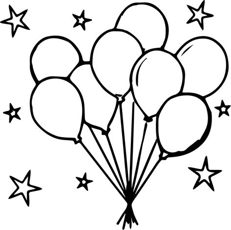 How To Draw Balloons, Happy Birthday Coloring Pages, Balloon Template, Star Coloring Pages, Balloon Pictures, Birthday Coloring Pages, Bear Coloring Pages, Coloring Pages For Boys, Happy Birthday Balloons