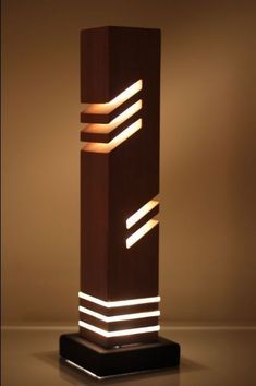 Wooden Lamps Design, Wood Lamp Design, Acrylic Rod, Diy Lampe, Decorative Table, Wooden Lamp, Diy Desk, Wood Lamps, Led Desk Lamp