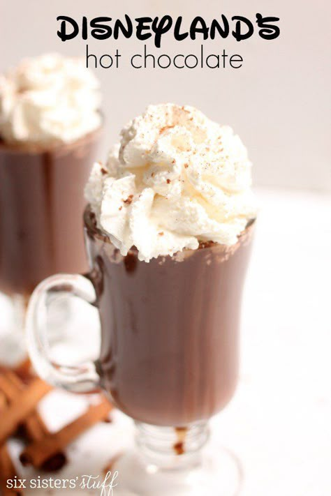 This creamy, dreamy hot chocolate is served at the Napa Rose restaurant in the Grand Californian Hotel. Now you can make it in your own kitchen! Creamy Hot Chocolate Recipe, Best Hot Chocolate Recipes, Hot Cocoa Recipe, Hot Chocolate Drinks, Cocoa Recipes, Homemade Hot Chocolate, Hot Chocolate Mix, Hot Chocolate Bars, Hot Chocolate Recipes