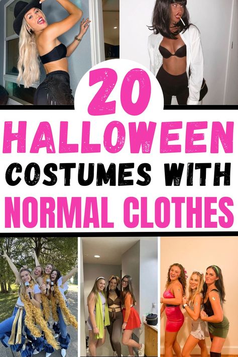 Need some inspiration on last minute halloween costumes? These halloween costume ideas with normal clothes are perfect for you! I can’t wait to try one of these costumes with normal clothes. Last Minute Solo Halloween Costume, Quick Diy Costumes Women, Fast Diy Halloween Costumes Last Minute, Last Min Diy Halloween Costumes, Low Maintenance Halloween Costumes, Last Minute At Home Halloween Costumes, 5 Minute Halloween Costume, Easy Quick Costumes Last Minute, No Costume Costume