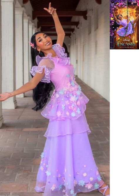 Isabela Madrigal Inspired Outfit, Isabella Encanto Cosplay, Encanto Dress Ideas, Isabela Encanto Costume, Isabella Halloween Costume, Encanto Halloween Costumes, Isabela Madrigal Dress, Isabella Costume, Encanto Costumes