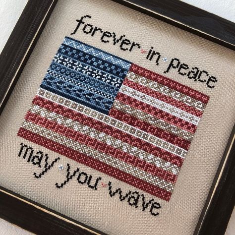 Flying Flag, Stitch Summer, Cross Stitch Samplers, Needle Work, Tiny Treasures, Patriotic Decorations, Stitching Art, In Peace, Cross Stitch Art