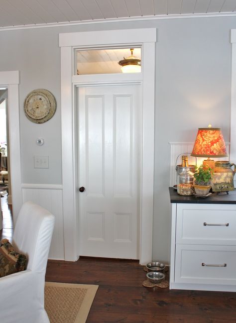 love the transom over the pantry door could we do something like this in dining room and pantry area Window Above Door, Kitchen Pantries, Above Kitchen Cabinets, Transom Windows, Pantry Door, Bedroom Doors, Interior Door, Formal Dining Room, Doors Interior