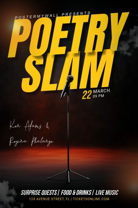 Black Maximalist 3d Poetry Slam Poster | PosterMyWall Slam Poster, Church Halloween, Poetry Slam, Event Poster Template, Linkedin Background Image, Linkedin Background, Kindle Book Cover, Linkedin Banner, Slam Poetry