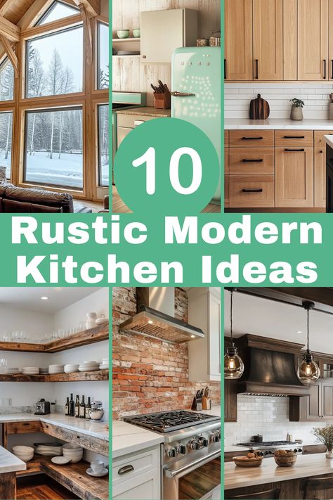 Looking to mix rustic charm with modern elegance? Discover stunning kitchen decor ideas that bring warmth and contemporary style together. Read more! #RusticKitchens #ModernHome #DecorInspo #InteriorStyling #KitchenTrends Wooden Style Kitchen, Clean Rustic Kitchen, Rustic Modern Home Decor Kitchen, Rustic Modern Design, Warm Rustic Kitchen, Kitchen Styles 2024, 2024 Kitchen Ideas, Rustic Kitchen Cabinets Farmhouse Style, Kitchen Ideas Rustic Modern