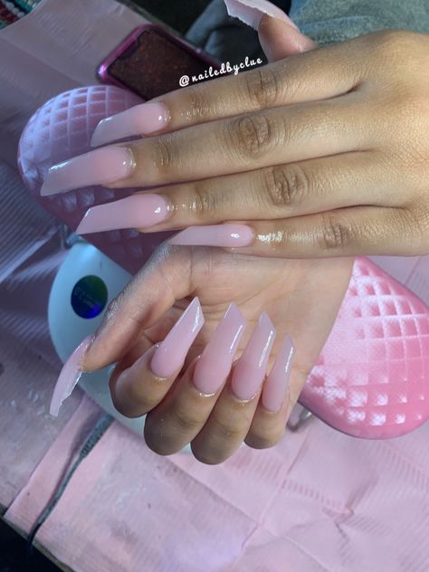 Lipstick Acrylic Nails Shape, Pink Lipstick Nails, Short Lipstick Shaped Nails, Lipstick Nails Shape Design, Medium Curved Acrylic Nails, Lipstick Shaped Nails Acrylic, Lipstick Nails Shape Long, Slanted Nails, Nails Lipstick Shape