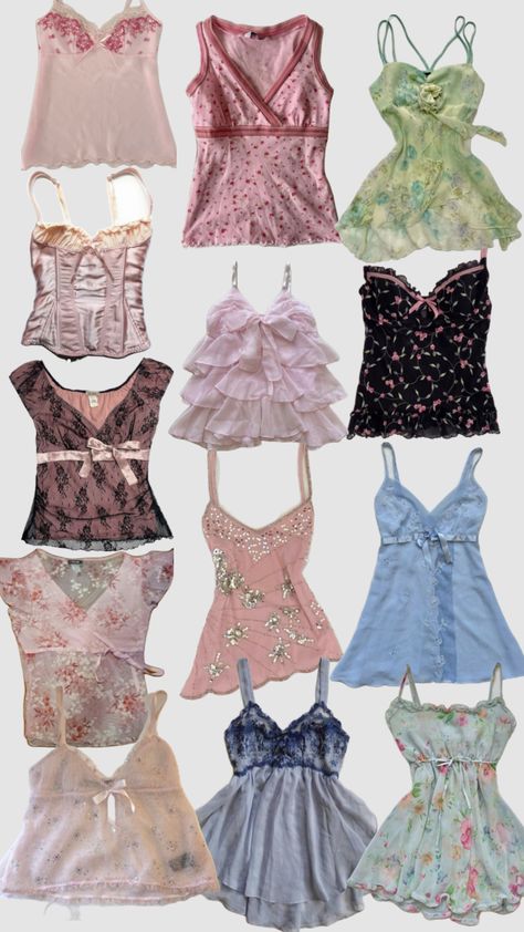 My dream wardrobe!!🪽 #vintage #clothes #clothesinspo #clothing #camisole #spring #summer #art My Dream Wardrobe, Vintage Camisole, Wardrobe Vintage, 2000s Clothes, 2000s Fashion Outfits, Swaggy Outfits, Alternative Outfits, Really Cute Outfits, Summer Art