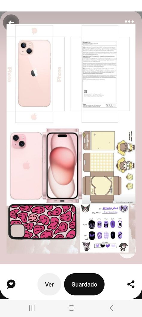 Diy Crafts Printables, How To Make A Paper Phone, Paper Phone Template, Phone Papercraft, Iphone Papercraft, Printable Phone Case Design, Paper Phone Case, Iphone Craft, Iphone Printable