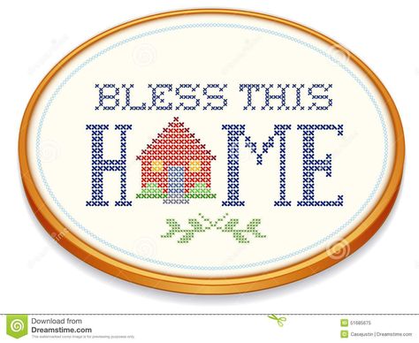 Bless This Home Embroidery Hoop Wood Embroidery, Cross Stitch Owl, Cross Stitch Beginner, Cross Stitch Border Pattern, Cross Stitch Quotes, Cross Stitch Geometric, Cross Stitch House, Hand Embroidery Videos, Cross Stitch Needles