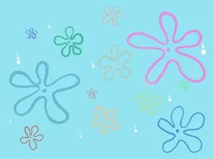 Download SpongeBob Flower Patrick Star Family Background | Wallpapers.com Ipad Spongebob Wallpaper, Spongebob Flowers, Spongebob Time Cards, Spongebob Background, Spongebob Birthday Party, Spongebob Drawings, Flowers Black Background, Spongebob Painting, Birthday Painting