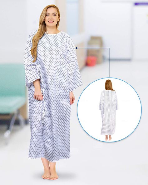 Patient Gown Aesthetic, Hospital Gown Aesthetic, Hospital Gown Pattern, Gown Aesthetic, Patient Gown, Hospital Gowns, Modern Hospital, Nursing Fashion, Adaptive Clothing