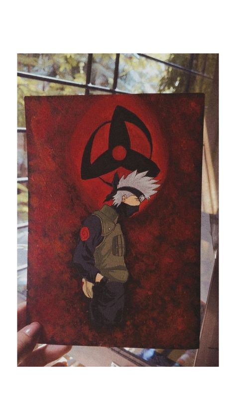 #Kakashi #KakashiHatake #KakashiSensei #Naruto #Anime #AnimeArt #AcrylicArt #Painting Kakashi Painting, Name Paintings, Circle Canvas, Painting Canvases, Kakashi Hatake, Naruto Anime, Bag Canvas, Art Board, Anime Fanart