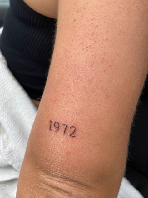 1960 Tattoo Number, 1972 Tattoo, 1989 Tattoo, Tattoo Fine Line, Fine Line Tattoo, Petite Tattoos, Line Tattoo, Dainty Tattoos, Fine Line Tattoos