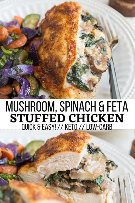 Easy Stuffed Chicken, Easy Stuffed Chicken Breast, Healthy Stuffed Chicken, Mushroom Stuffed Chicken Breast, Spinach Stuffed Chicken Breast, Feta Stuffed Chicken Breast, Baked Stuffed Chicken, Stuffed Chicken Breast Spinach, Stuffed Chicken Breasts