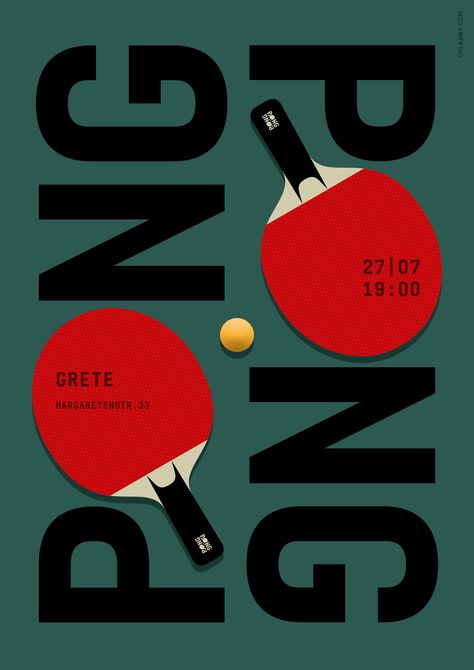 Ping Pong / Poster // Graphic Design, Illustration © 2016 Christian Chladny Diy Poster, Contemporary Graphic Design, Graphisches Design, 타이포그래피 포스터 디자인, Contemporary Graphic, Logo And Identity, Sport Poster Design, Poster Layout, Creative Poster Design