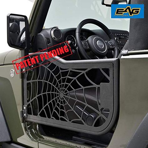 Amazon.com: EAG Tubular Spyder Web Doors with Mirror for 07-18 Jeep Wrangler JK 2 Door Only: Automotive Jeep Wrangler Doors, 2 Door Jeep, Jeep Doors, Jeep Baby, Jimny Suzuki, Jeep Mods, Jeep Wrangler Accessories, Wrangler Accessories, Mens Toys