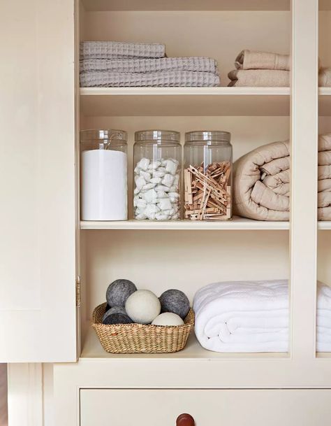 cabinet-laundry-supplies-linens-clothespins-6r1hC_Yda-o9BzfhVZwI1J-0422 Hacks For Small Spaces, Simple Organization, Medicine Cabinet Organization, Foldable Furniture, Coffee Table With Shelf, Linen Closet Organization, Laundry Room Inspiration, Bed Storage Drawers, Laundry Closet