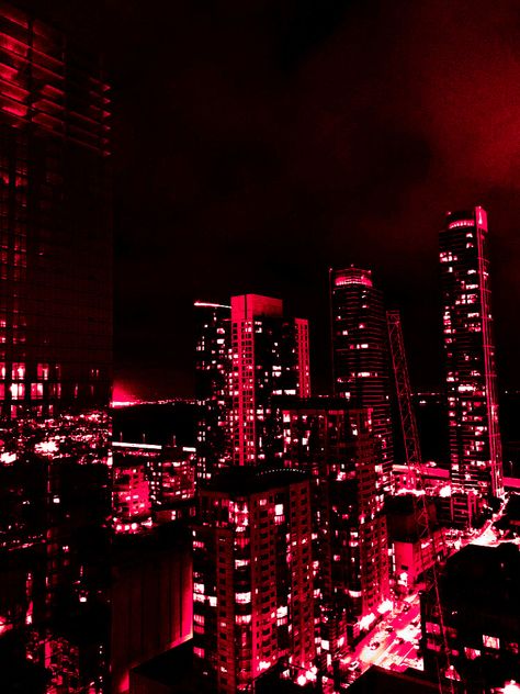 Dark Red City Aesthetic, Red Nyc Aesthetic, Red Aesthetic Places, Red Aesthetic Luxury, Red Atheistic, Red Asthetics Photos, Red City Aesthetic, Red City Lights, Deep Red Aesthetic