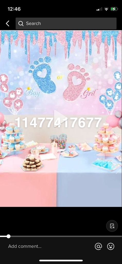 Club Roblox Image Id Codes Gender Reveal, Gender Reveal Decals Bloxburg, Roblox Nursery Decal Codes, Bloxburg Gender Reveal Codes, Bloxburg Bed Frame Code, Shower Decals, Pictures Codes, Roblox Houses, Bloxburg Mansion