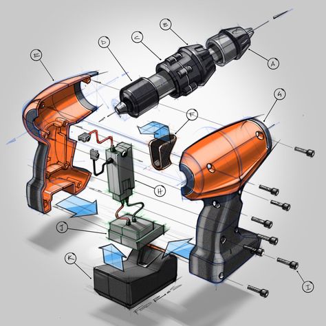 Fed Rios — Design Sketching Future Technology Gadgets, Pen Skills, Product Design Sketching, Product Sketches, Exploded View, New Product Ideas, Technical Illustration, Design Sketching, Solving Problems