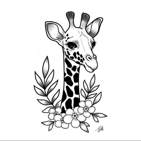 Small Giraffe Tattoo, Giraffe Tattoo, Giraffe Drawing, Crazy Tattoos, African Tattoo, Fairy Tattoo Designs, Giraffe Art, Desenho Tattoo, Tattoo Outline