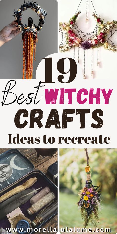 Unleash your creativity with these magical witchy crafts! 🕯️✨ From spell-inspired DIY projects and pagan crafts to Samhain decorations and Wicca altar ideas, there’s something for every aesthetic. Create enchanting wreaths, wood-based decor, and Halloween magic for your room or sacred space. Click now for easy and fun witch crafts DIY ideas to bring your vision to life! Witchy Mirror Decor, Witch Housewarming Gift, Pagan Journal Ideas, Witchy Handmade Gifts, Cool Crafts To Sell, Witchy Vibes Decor, Crafts Using Crystals, Fabric Twine Projects Ideas, Diy Witchy Wedding Ideas