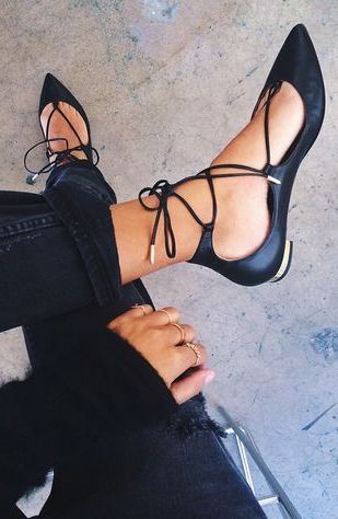 Lace-Up Pointed Toe Flat Shoes Office Inspo, Buy List, Lace Up Flats, Fabulous Shoes, Flats Shoes, Shoe Closet, Crazy Shoes, Pretty Shoes, Shoe Obsession