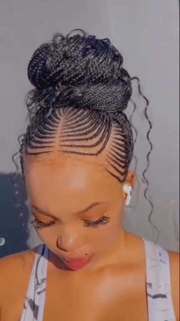 Lillys Hair And Beauty Parlour on Instagram: "Make sure to try our conrow styles this weekend 😊 📍 HH Plaza, 5th Floor CUSTOMER CARE LINE ☎️ Text/Call/WhatsApp 0717063128/0740 098 449" Braided Cornrow Hairstyles Updo Ponytail, Straight Up Hairstyles Braids 2024, Cornrow Hairstyles Ponytail, Yeboyebo Hairstyle, Conrow Ponytails, Cornrows Updo Ponytail, Straight Up Cornrows Black Women, Lines Hairstyles African, Straight Up Braids African