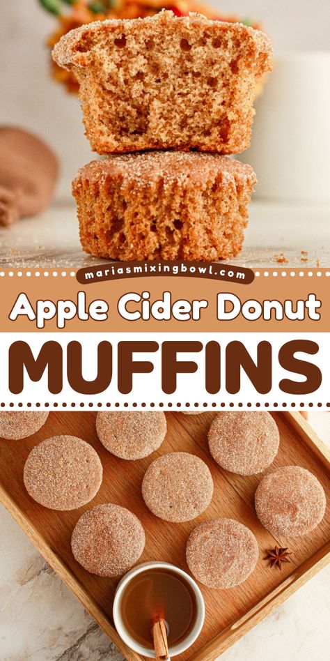 "These Apple Cider Donut Muffins are the perfect fall treat. Made with fresh apple cider and warm spices, these muffins are bursting with cozy flavors that will make you feel warm and cozy.

" Apple Cider Donut Muffins, Recipe Using Apples, Apple Recipes Healthy, Baking Recipes Pie, Baked Apple Recipes, Vanilla Muffins, Slow Cooker Breakfast, Apple Recipes Easy, Donut Muffins