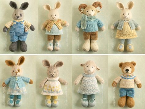 Knitting Bear, Rabbit Knitting Pattern, Knitted Bunnies, Teddy Bear Knitting Pattern, Summer Knitting Patterns, Crochet Applique Patterns Free, Imagination Toys, Local Yarn Shop, Animal Sweater