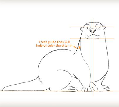 Draw an Otter Otter Outline, Draw An Otter, Otter Drawing, Otter Illustration, Otter Art, Fun Art, Woodland Creatures, Art Crafts, Step By Step Drawing