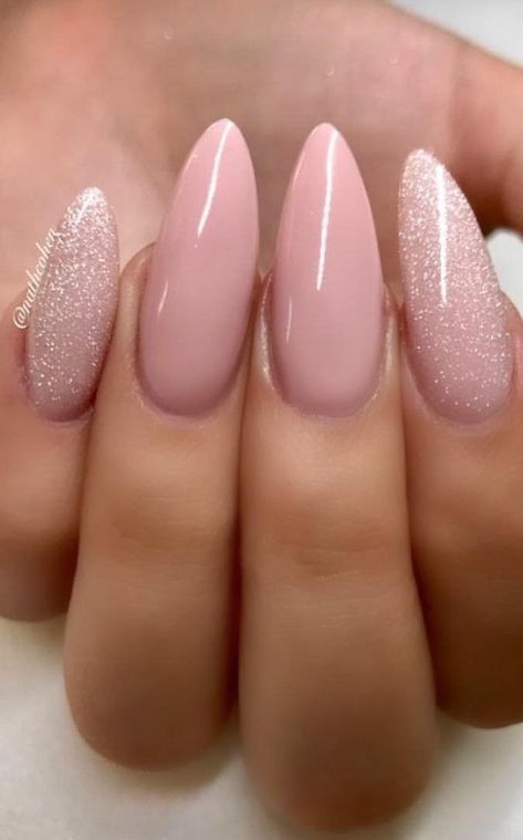 Nail Nude, Stars Nails, Kutek Disney, Nude Polish, Nude Nail Polish, Nude Nail, Almond Acrylic Nails, Designs Nail, Popular Nails