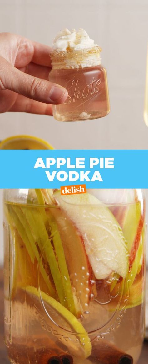 image Apple Pie Vodka, Apple Pie Shots, Diy Pie, Apple Vodka, Lemon Vodka, Drink Party, Vodka Recipes, Infused Vodka, Absolut Vodka