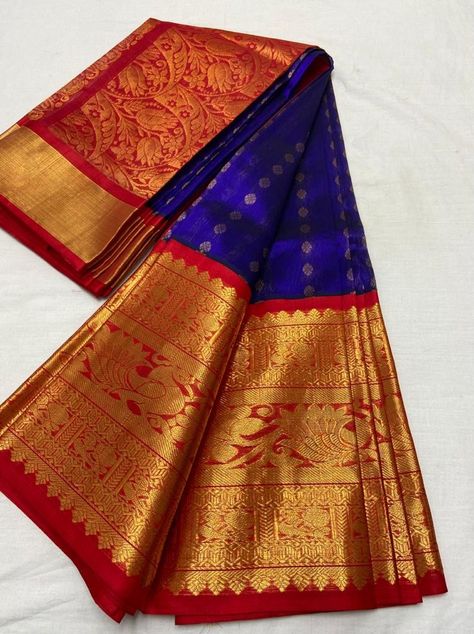 Royal Blue Pattu Saree, Blue Pattu Saree Wedding, Blue Pattu Saree, Saree Color Combinations, Bridal Hairstyle Indian Wedding, Latest Silk Sarees, Blue Silk Saree, Bridal Sarees South Indian, Maggam Work Designs