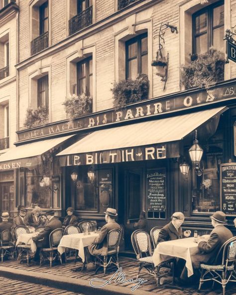 🗣️ Stepping back in time to early 20th-century Paris. 🇫🇷 ✨ Classic French bistros like these were the epitome of charm and elegance. #ThrowbackThursday #FoodHistory #OldWorldCharm #MAYAiCEO #Foodie #Yummy #France #Paris #Throwback French Dinner Parties, Paris 1920s, 1920s France, France History, 20th Century Aesthetic, Paris Bars, Market Restaurant, French Party, Dead Plate