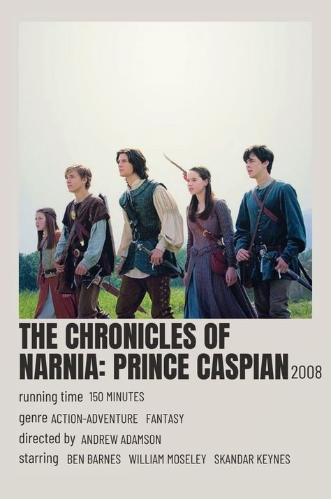 Narnia Prince Caspian Poster, The Chronicles Of Narnia Poster, Narnia Movie Poster, Prince Caspian Narnia, Caspian Narnia, Narnia Poster, Narnia Movies, Narnia Prince Caspian, Minimalistic Poster