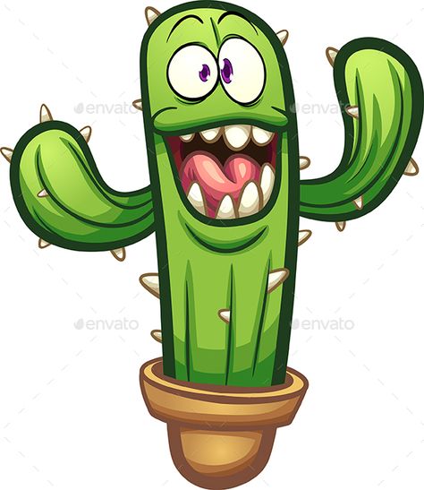 Cactus Cartoon, Cartoon Cactus, Funny Cactus, Cactus Drawing, Cartoon Chicken, Easy To Draw, Happy Cartoon, Funny Drawings, Kawaii Drawings