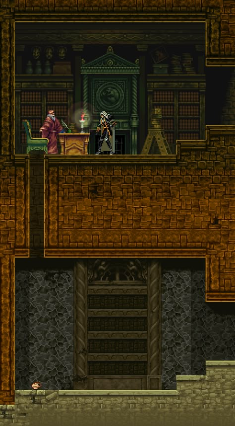 The Librarian - Castlevania: Symphony of the Night Castlevania Games, Castlevania Wallpaper, Castlevania Anime, Piskel Art, The Librarian, Pixel Art Tutorial, The Bigger Picture, Arte 8 Bits, Nostalgic Art