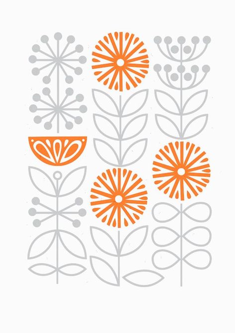 Florescence - - - - Sarah Abbott - - - Simple Floral Pattern Design, Scandi Pattern, Sarah Abbott, Graphic Pattern Design, Nature Pattern Design, Simple Pattern Design, Simple Floral Pattern, Contemporary Floral Design, Nature Leaves