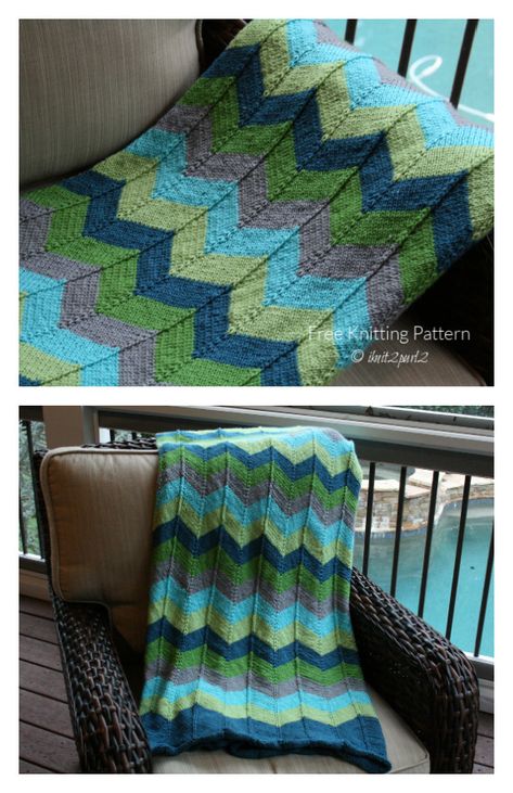 Chevron Baby Blanket Free Knitting Pattern - Knitting Pattern Chevron Blanket Knitting Pattern, Chevron Knitting Pattern, Knit Chevron Pattern Free, Knitting Patterns Free Blanket Chevron, Carseat Blanket Pattern Knitting, Mitered Square, Chevron Baby Blankets, Knitted Afghans, Square Blanket