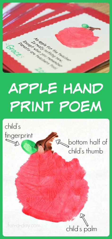 Apple hand print and poem for parent appreciation. Links to other parent appreciation ideas, too. Apple Handprint Poem, Parent Appreciation Ideas, Apple Hand Print, Apple Handprint, Apple Theme Kindergarten, Parent Appreciation, Hand Print Art, Handprint Poem, Preschool Apple Theme