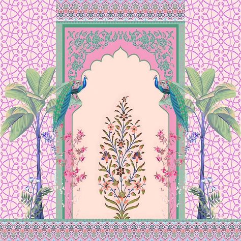 Krishna Brunda | New design backdrops #backdrops #alloccasions #backdropdecor | Instagram Pichwai Background, Rajasthan Decor, Jharokha Art, Nail Competition, Lavender Color Scheme, Print Development, Stage Backdrop Design, Nikkah Nama, Jaipur Wedding