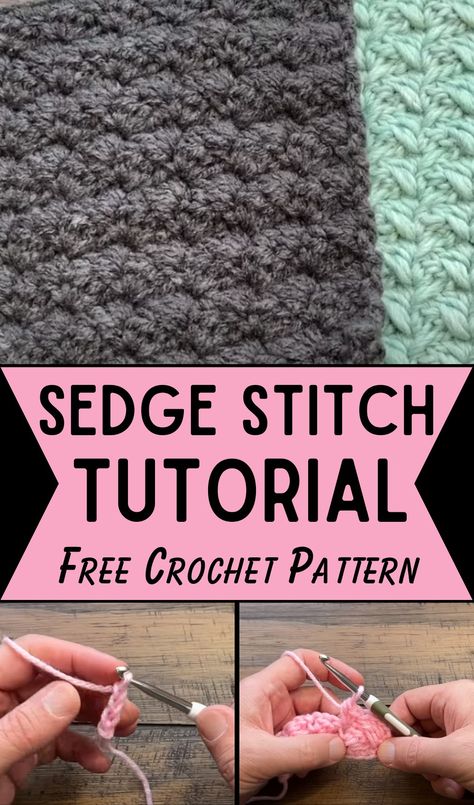 Free Crochet Sedge Stitch Tutorial Step By Step Crochet Sedge Stitch Blanket, Sedge Stitch Crochet Blanket, Sedge Stitch Crochet, Crochet Sedge Stitch, Amanda Crochets, Sedge Stitch, Baby Afghan Crochet Patterns, Textured Crochet, Crochet Crowd