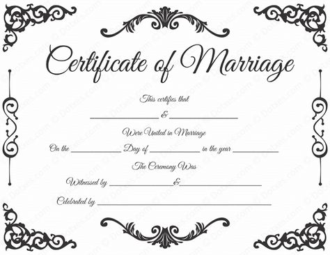 Traditional Corner Marriage Certificate Template - Dotxes Marriage Certificate Display, Marriage Certificate Template, Certificate Of Marriage, Certificate Format, Blank Certificate, Wedding Certificate, Traditional Marriage, Certificate Of Appreciation, Word 2007