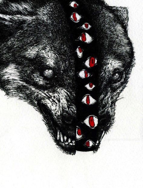 Amazing Drawing Ideas, Desenho Tattoo, Wow Art, Creepy Art, A Wolf, Wolf Art, Horror Art, Creature Art, Dark Art