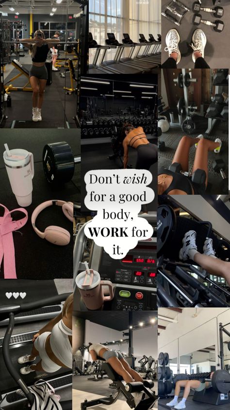 gym motivation for dream body, body goals, gym aesthetic, motivation, inspiration Gym Rats Wallpaper, Summer Body Motivate, Gym Goals For Women Aesthetic, Gym Women Motivation, Gym Motivation Vision Board, Gain Weight Aesthetic, Working Out Inspiration, Vision Board Ideas Workout, Gym Aesthetic Vision Board