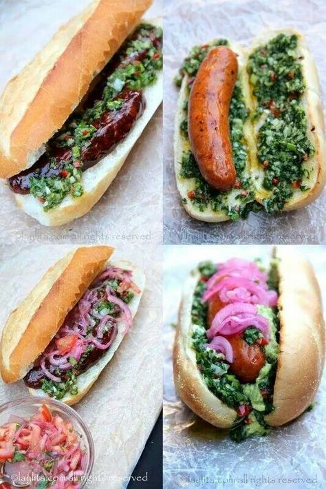 Argentina Food, Argentinian Food, Chimichurri Sauce, Hot Dog Recipes, Chapati, Dog Recipes, Tex Mex, International Recipes, I Love Food