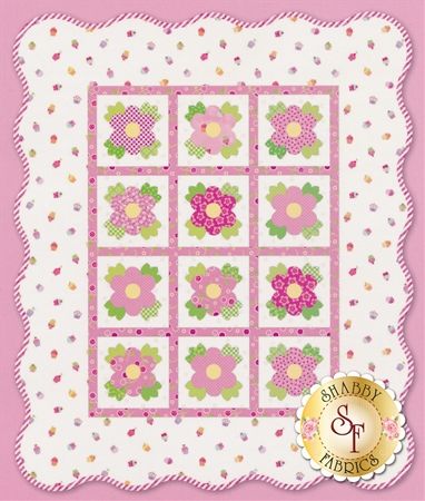 French Rose Pattern: Create this beautiful quilt by Cabbage Rose that features… French Rose Quilt, Rose Quilts, Hexie Patterns, Twin Quilt Pattern, Garden Quilts, Floral Quilts, February Baby, Fusible Applique, Doll Quilts