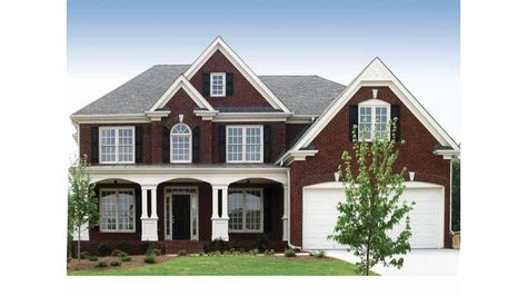 Vanderbilt Houses, Brick House Exterior, Red Door House, American House Plans, Traditional Kitchen Design, Red Brick House, American House, Traditional House Plan, Shutters Exterior