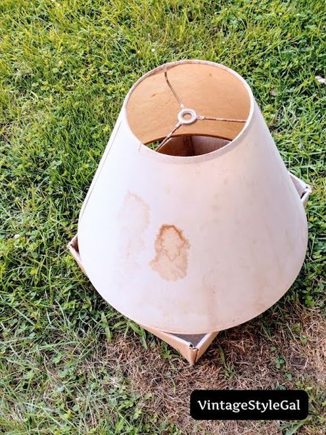 How To Clean Vintage Lamp Shades, Updating Lamp Shades Diy, Lamp Shade Redo, How To Measure For Lamp Shade, How To Redo A Lamp Shade Diy, Redoing Lamp Shades Diy, Repurposing Lamp Shades, Update Lamp Shade Diy, How To Recover Lamp Shades